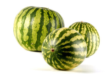 Three water melons on white background
