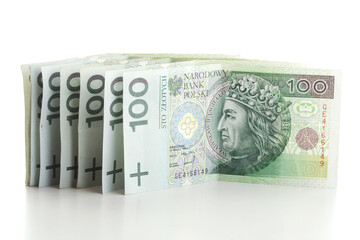 Polish money - zloty isolated on white background