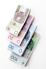 Polish money - zloty isolated on white background