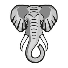 Elephant head animal mascot logo vector illustration