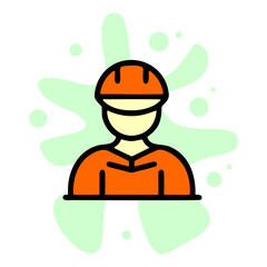Construction engineer icon. Outline construction engineer vector icon