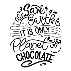 Chocolate hand lettering quote. Warm Christmas winter word composirion. Vector design elements for t-shirts, bags, posters, cards, stickers and menu