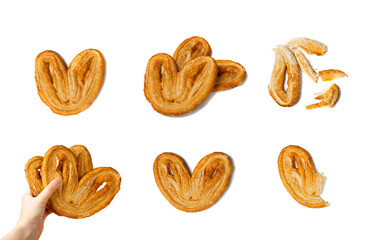 Sweet Braided Puff Palmiers Pastry or Pate Feuilletee