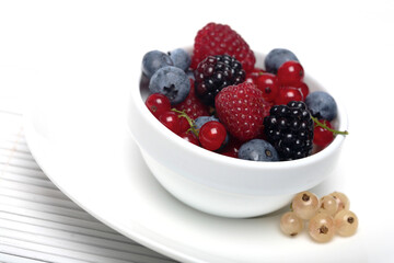 Berries on white background - close-up