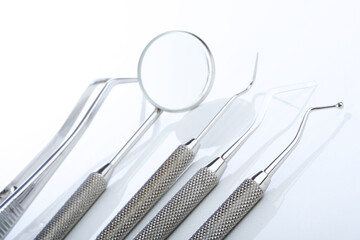 Dental tools and equipment. Over white background