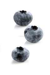Blueberry on white background - close-up