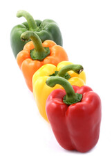 Yellow paprica on white background
