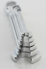 Wrenches on white background - close-up