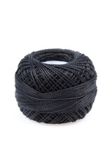 Ball of string on white background