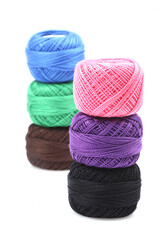 Ball of string on white background