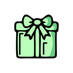 gift box icon isolated on white background from event collection.