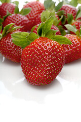 Strawbwrry on white background - close-up