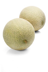 Melons on white background -close-up