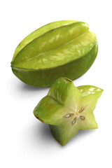 Carambola fruit on white background