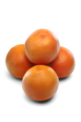 Grapefruits on white background - close-up