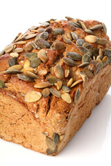 Bread on white backgorund - close-up