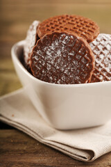 Cookies in white bowl - close-up