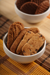 Cookies in white bowl - close-up