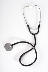 Stethoscope on white background - close-up