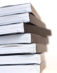 Note books in stack - close-up