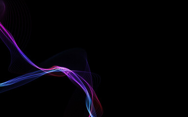 Obraz premium Dark abstract background with a glowing abstract waves