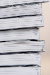 Note books in stack - close-up