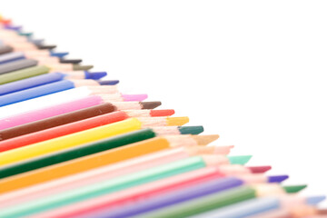 Rainbow colored pencils - close-up