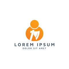people and ax negative space logo design