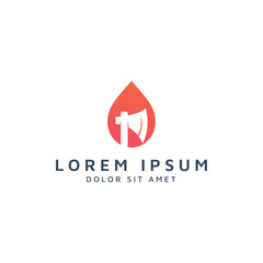 drop and ax negative space logo design