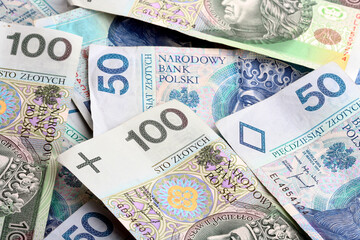 Fototapeta na wymiar Polish currency on white background