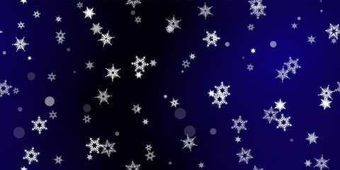 Falling Snowflakes seamless pattern flying snow