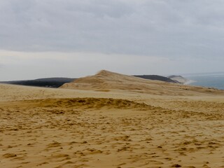 Fototapeta na wymiar sand dunes on the beach, Dune of Pilat, France