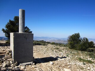 summit marker on mountain top