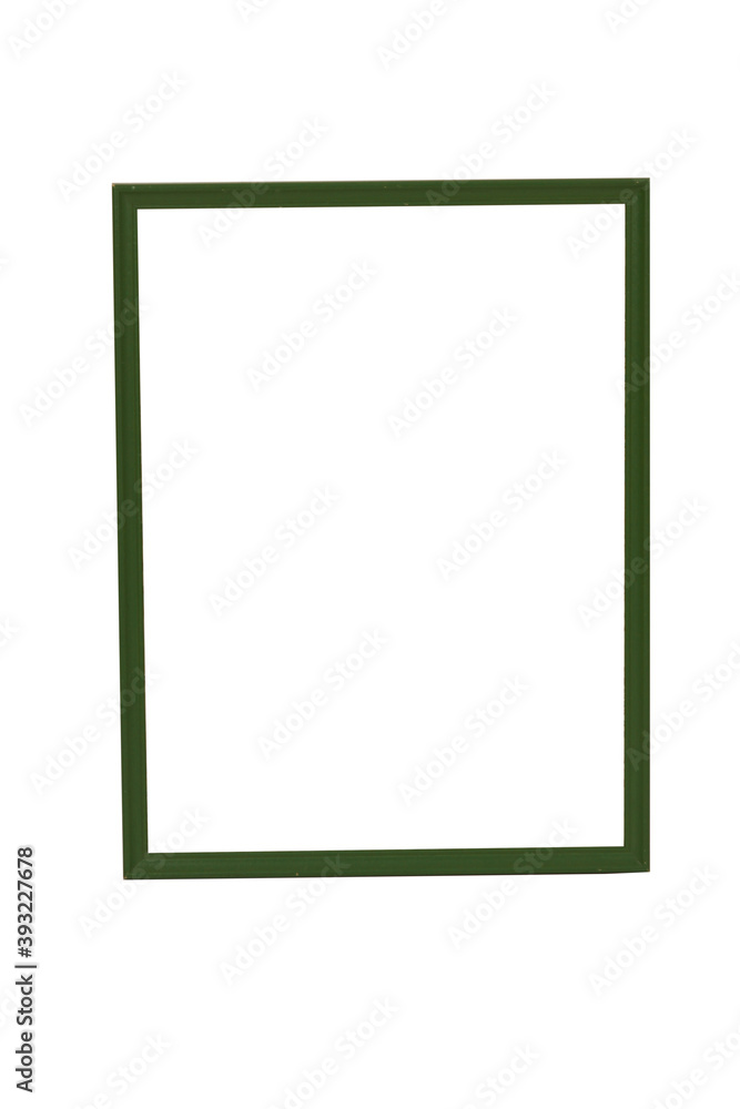 Poster vertical shot of an empty picture frame isolated on white background