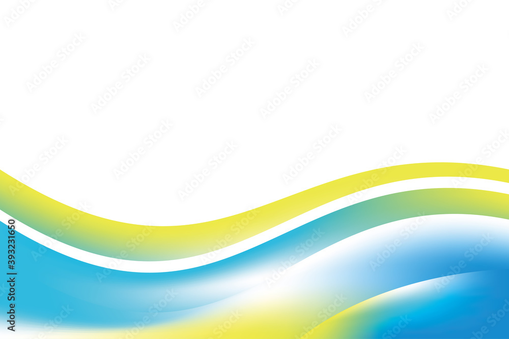 Poster abstract smooth blue and yellow wavy background design template vector, blurry blue and yellow mesh 