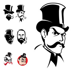 gentlemen head set vector