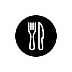 Fork & Knife Restaurant Icon. Linear vector.