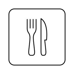 Fork & Knife Restaurant Icon. Linear vector.