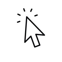 Arrow click icon. Clicking cursor. Linear vector.