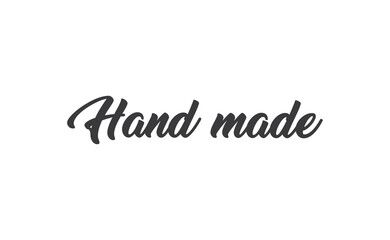 Hand made text. Calligraphic handwritten lettering text. Vector.