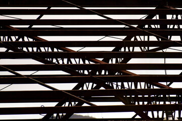 Fototapeta premium Entramado de metales de la construcción de una fabrica