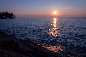 sunrise over the lake