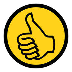Finger sign means excellent. On Yellow Background Vector Illustration