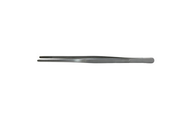 Closeup shot of tweezers on a white background