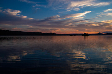 sunset over the lake