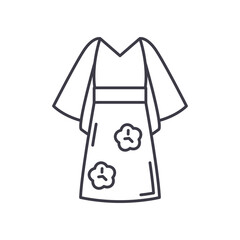Yukata icon, linear isolated illustration, thin line vector, web design sign, outline concept symbol with editable stroke on white background.
