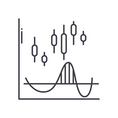 Trading indicators icon, linear isolated illustration, thin line vector, web design sign, outline concept symbol with editable stroke on white background.