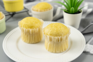 Southeast asia style steamed sponge milk muffins or cupcake