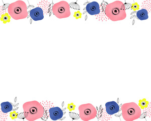 北欧風花柄フレーム上下（アナログ）