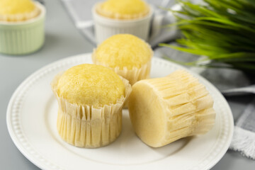 Southeast asia style steamed sponge milk muffins or cupcake